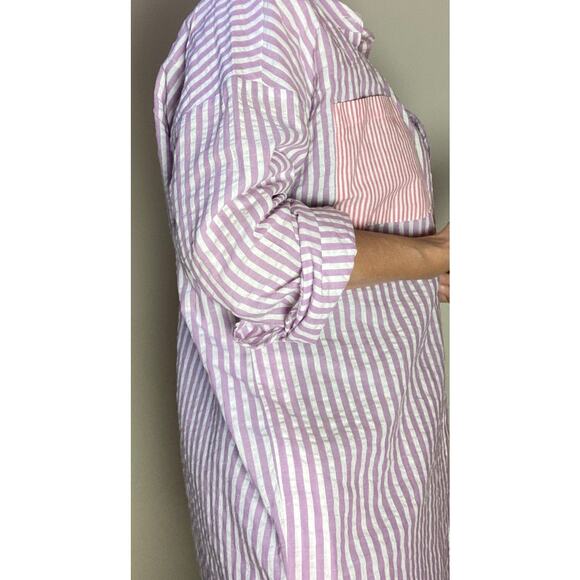 And Now This Striped Shirt Purple & Pink ~ Size 2X or Roomy L ~ Cool Relaxed Fit - Picture 4 of 10